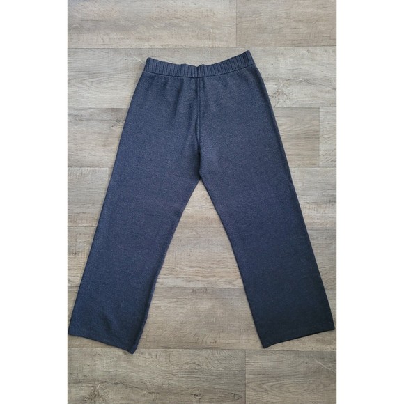 ST. JOHN SPORT By Marie Gray Santana Knit Wide Leg Gray Lounge Pants Size M - Picture 2 of 5